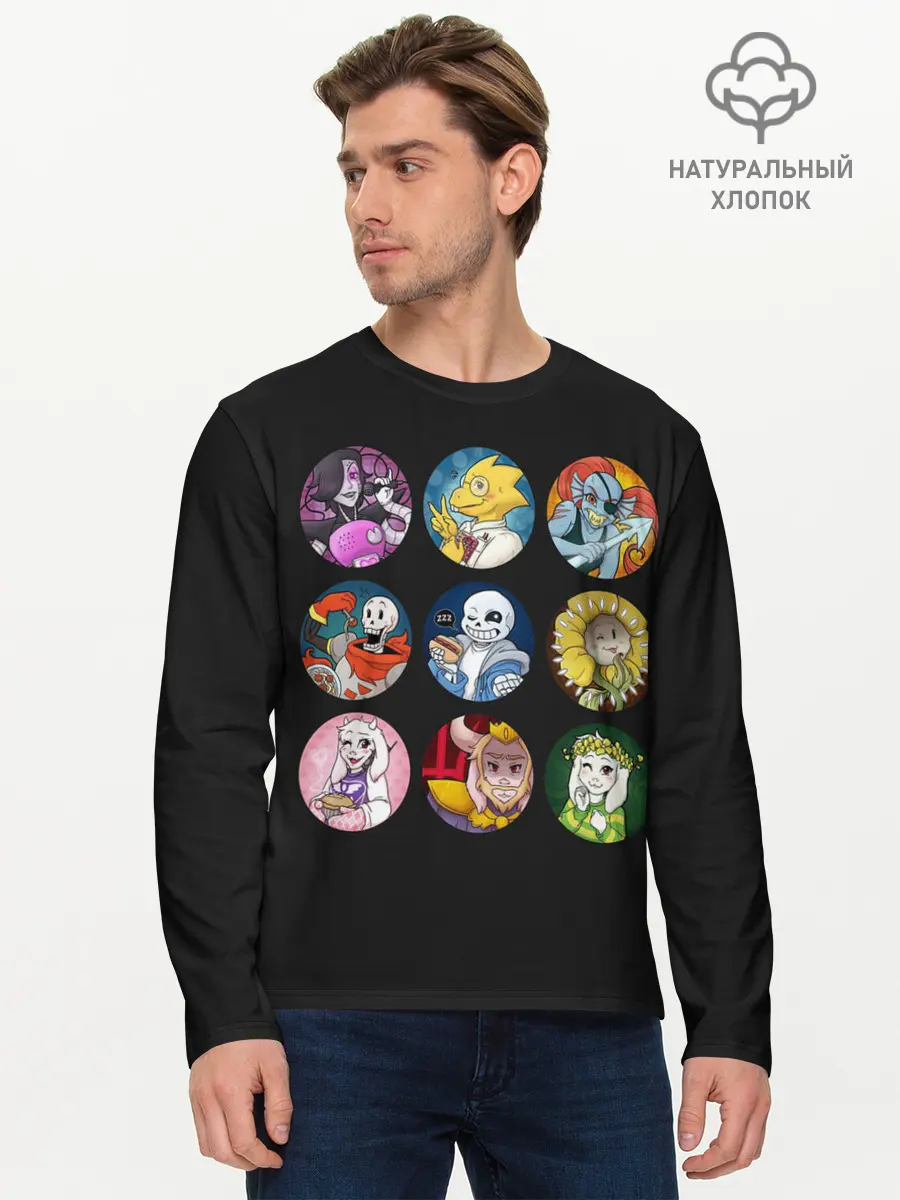 Мужской лонгслив базовый / Undertale (P007_P004ooo1807689, P004ooo1807689)