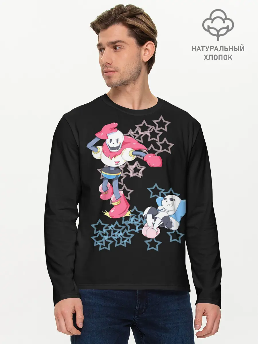 Мужской лонгслив базовый / Undertale (P007_P004ooo1807695, P004ooo1807695)
