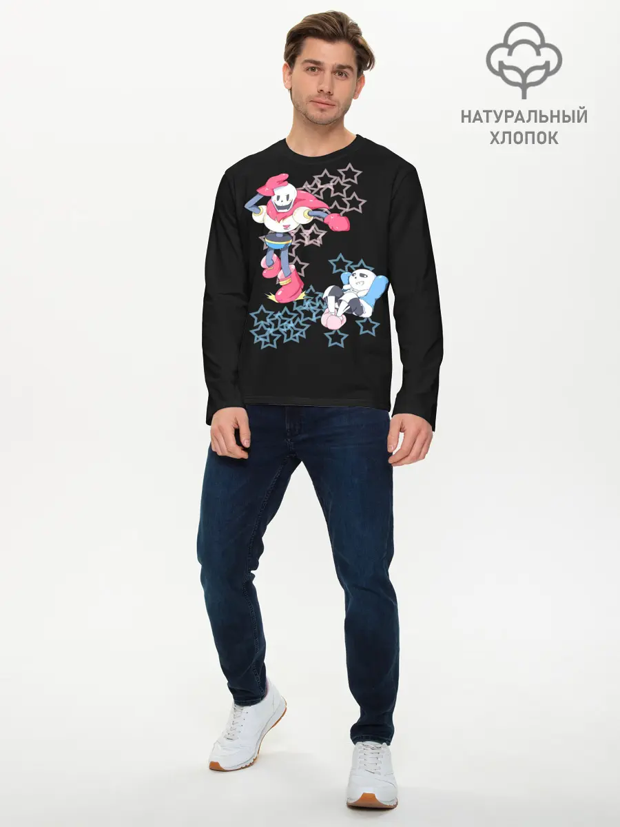 Мужской лонгслив базовый / Undertale (P007_P004ooo1807695, P004ooo1807695)