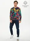 Мужской лонгслив базовый / Кошачий День Мёртвых (P007_P004ooo1809447, P004ooo1809447)
