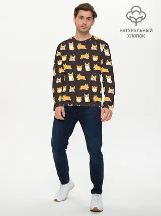 Мужской лонгслив базовый / Корги