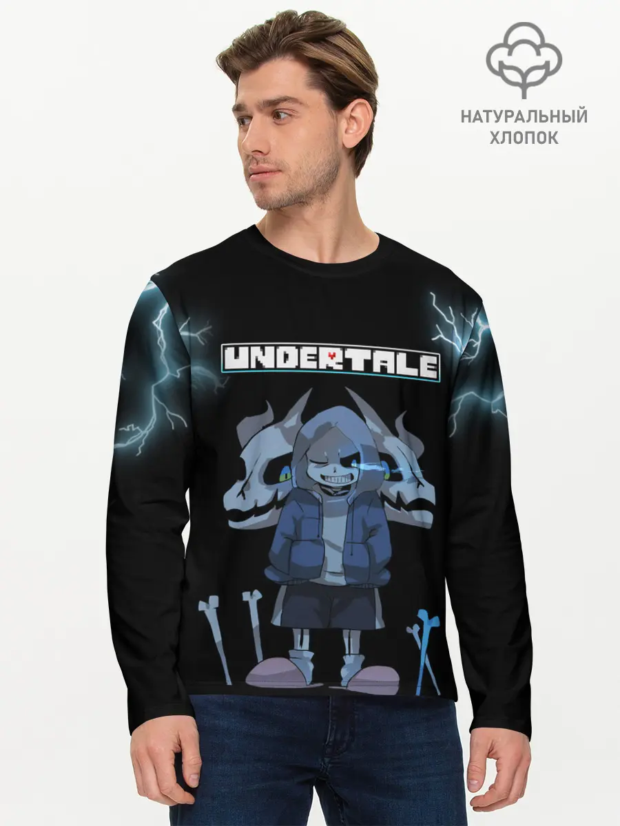 Мужской лонгслив базовый / Undertale. (P007_P004ooo1809111, P004ooo1809111)