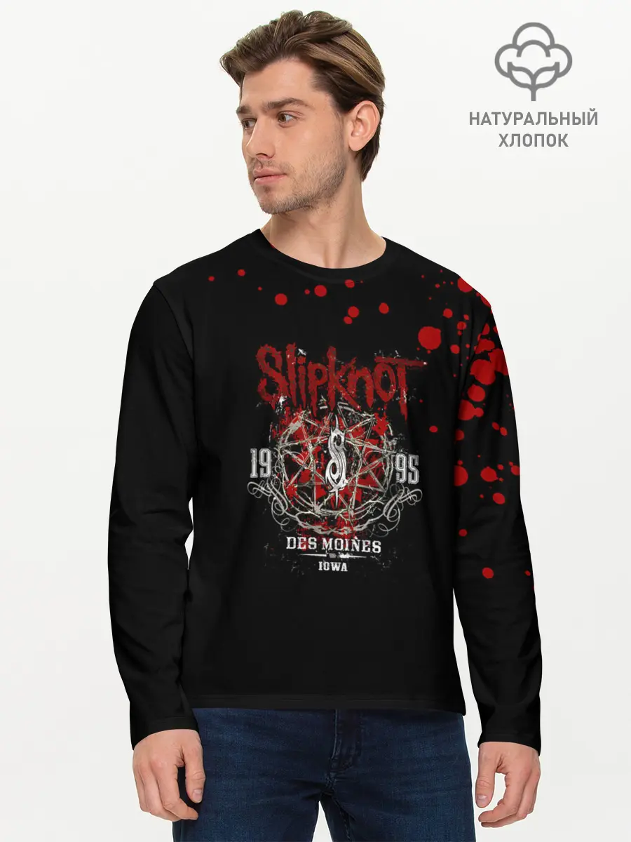 Мужской лонгслив базовый / Slipknot (P007_P004ooo1809195, P004ooo1809195)