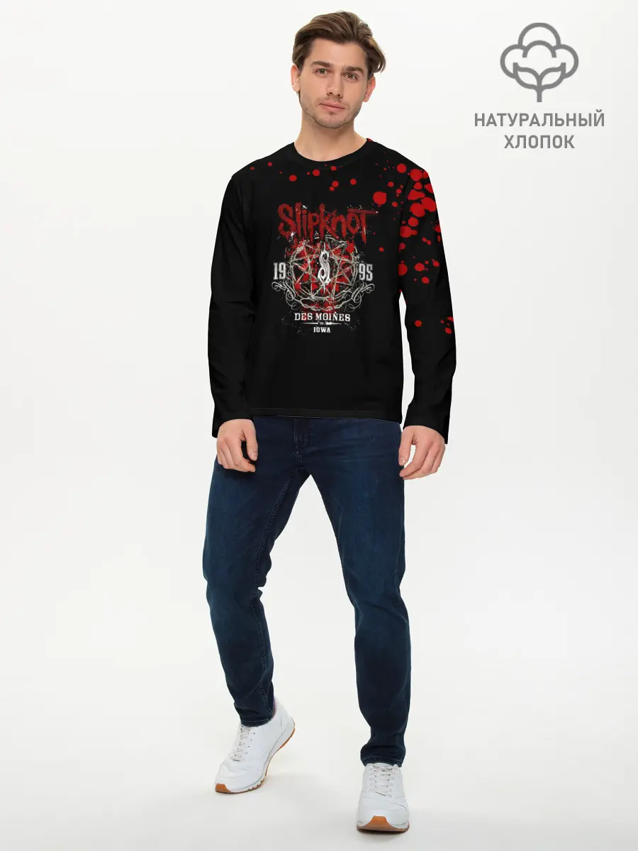 Мужской лонгслив базовый / Slipknot (P007_P004ooo1809195, P004ooo1809195)