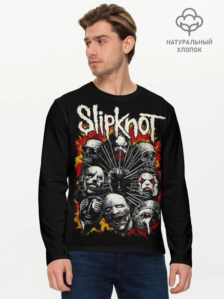 Мужской лонгслив базовый / Slipknot (P007_P004ooo1809949, P004ooo1809949)