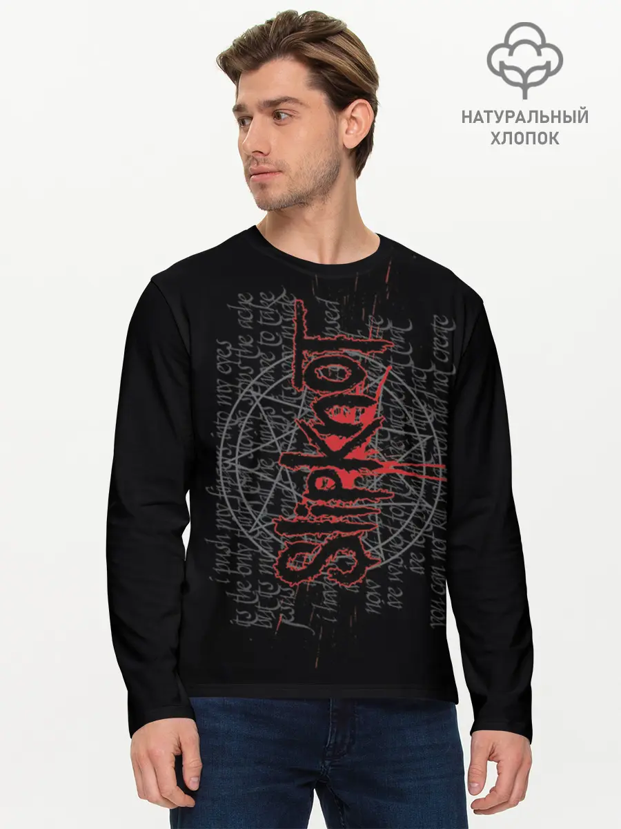 Мужской лонгслив базовый / Slipknot (P007_P004ooo1809953, P004ooo1809953)