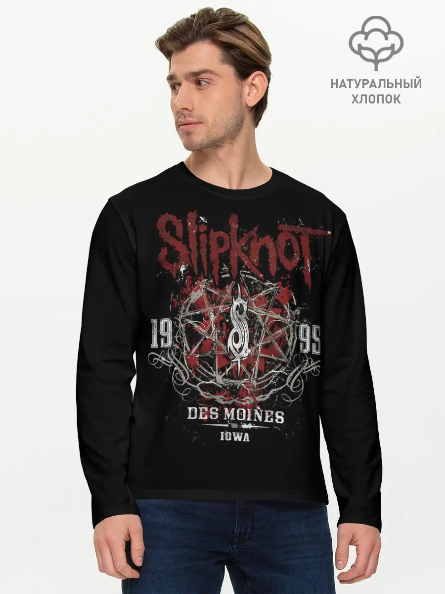 Мужской лонгслив базовый / Slipknot (P007_P004ooo1809965, P004ooo1809965)