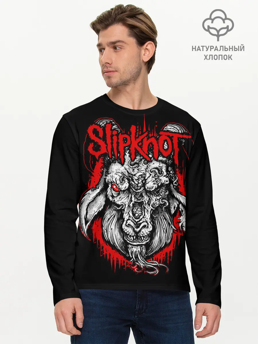 Мужской лонгслив базовый / Slipknot (P007_P004ooo1809967, P004ooo1809967)