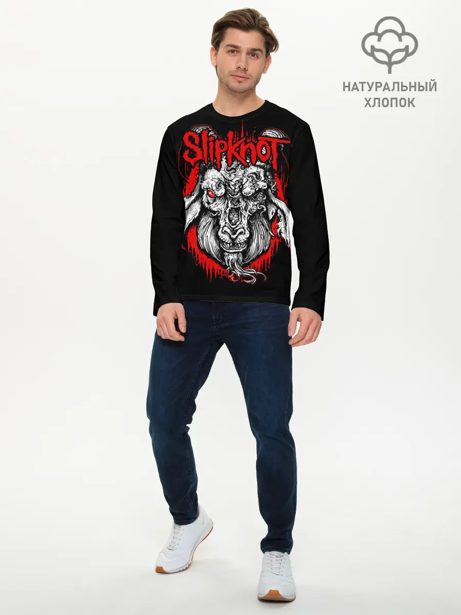 Мужской лонгслив базовый / Slipknot (P007_P004ooo1809967, P004ooo1809967)
