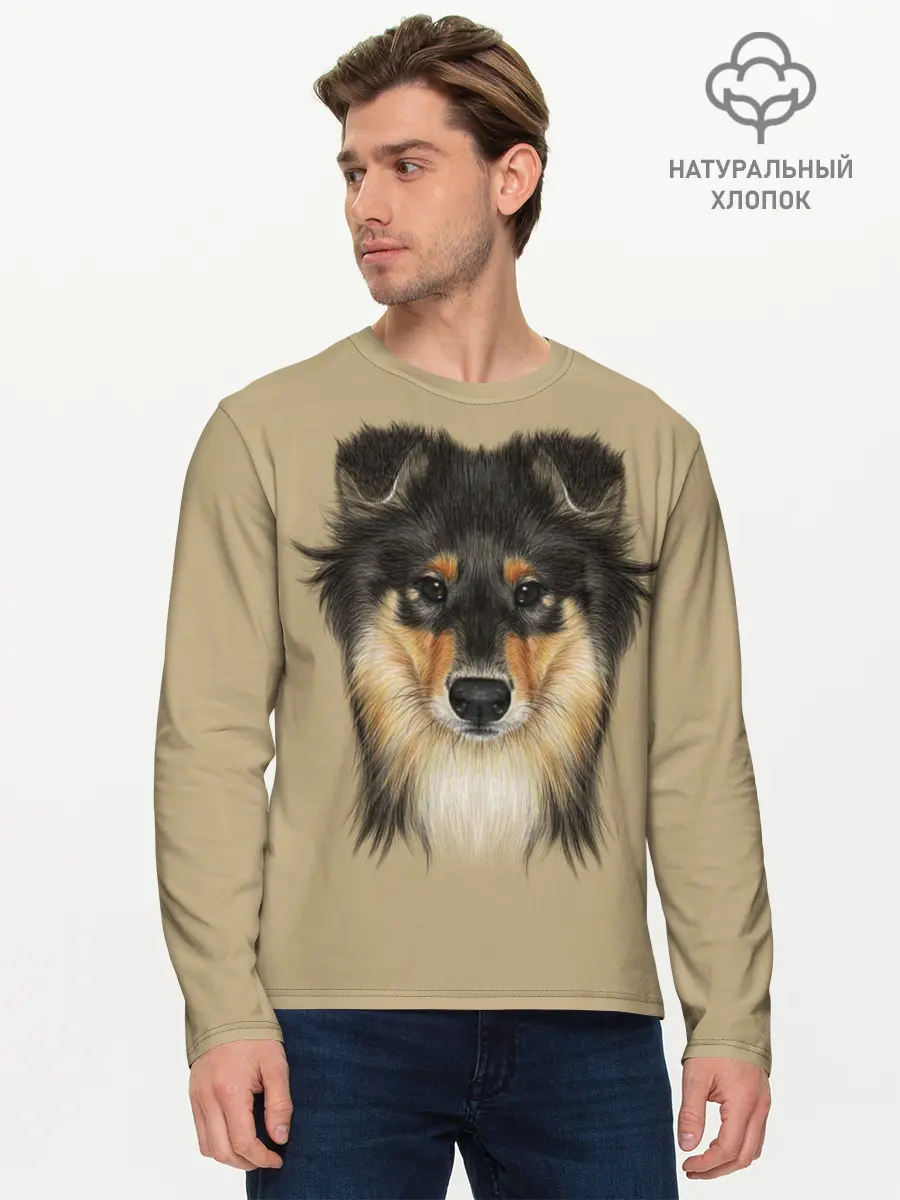 Мужской лонгслив базовый / Sheltie (P007_P004ooo1809719, P004ooo1809719)