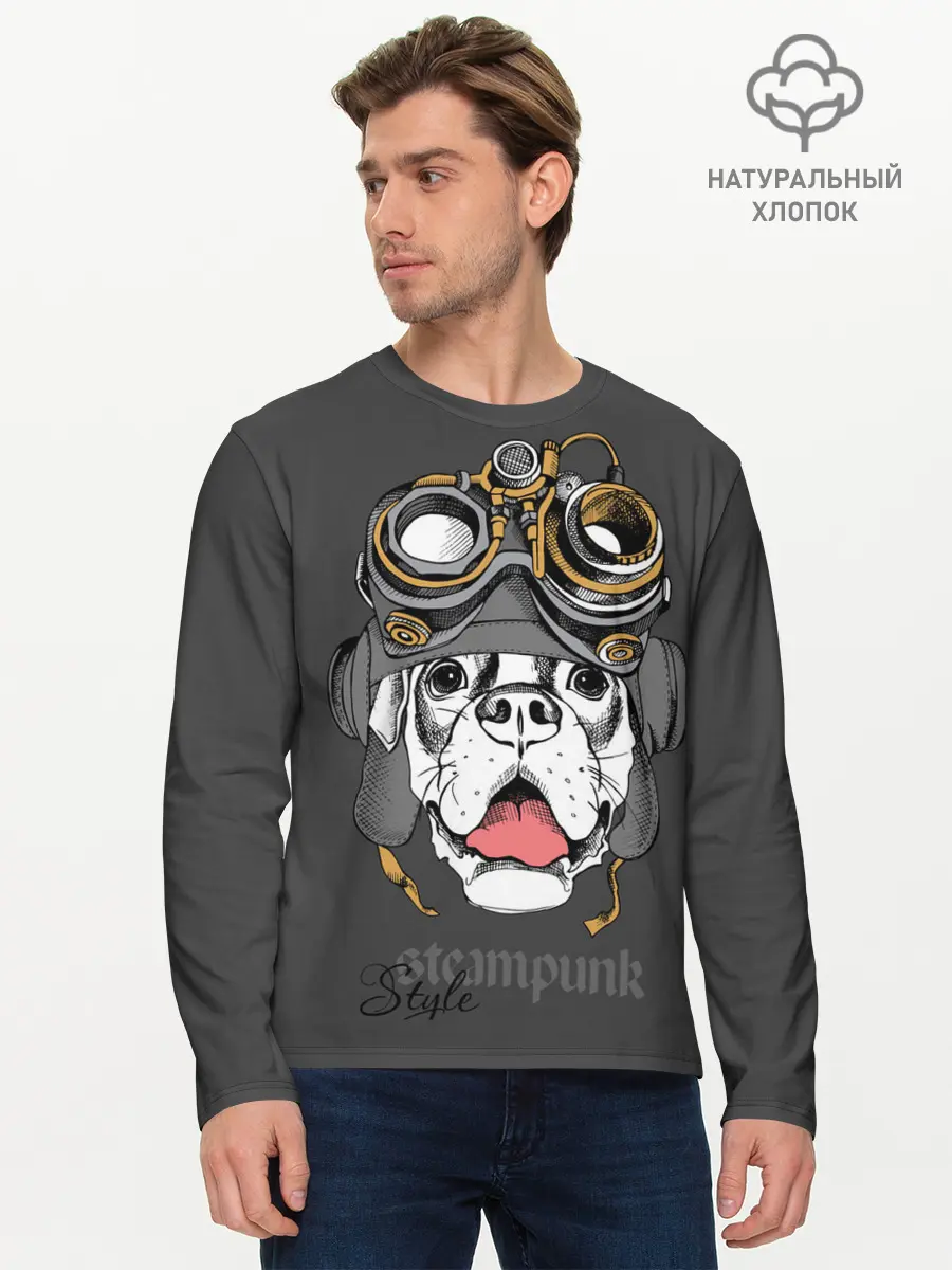 Мужской лонгслив базовый / Steampunk Style (P007_P004ooo1809743, P004ooo1809743)