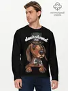 Мужской лонгслив базовый / Такса в цилиндре (P007_P004ooo1809747, P004ooo1809747)