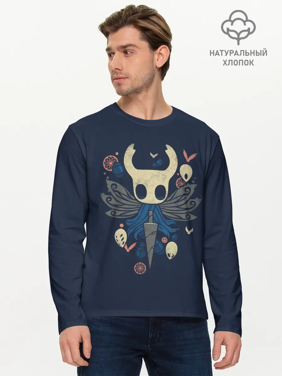 Мужской лонгслив базовый / Hollow Knight (P007_P004ooo1809823, P004ooo1809823)