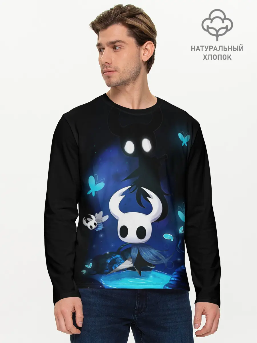 Мужской лонгслив базовый / Hollow Knight (P007_P004ooo1809829, P004ooo1809829)