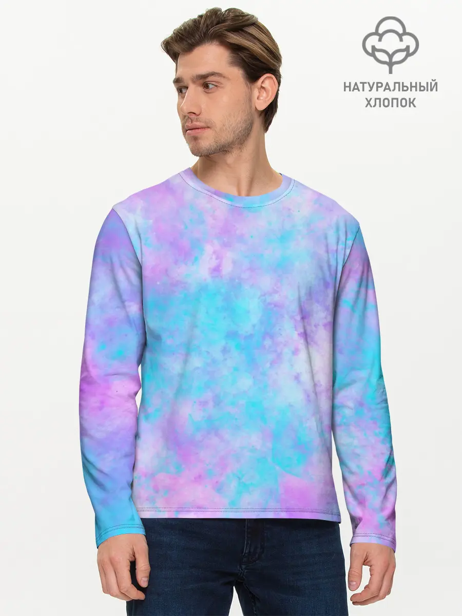 Мужской лонгслив базовый / Мрамор Tie Dye (P007_P004ooo1812835, P004ooo1812835)