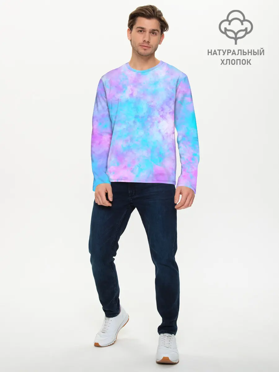 Мужской лонгслив базовый / Мрамор Tie Dye (P007_P004ooo1812835, P004ooo1812835)