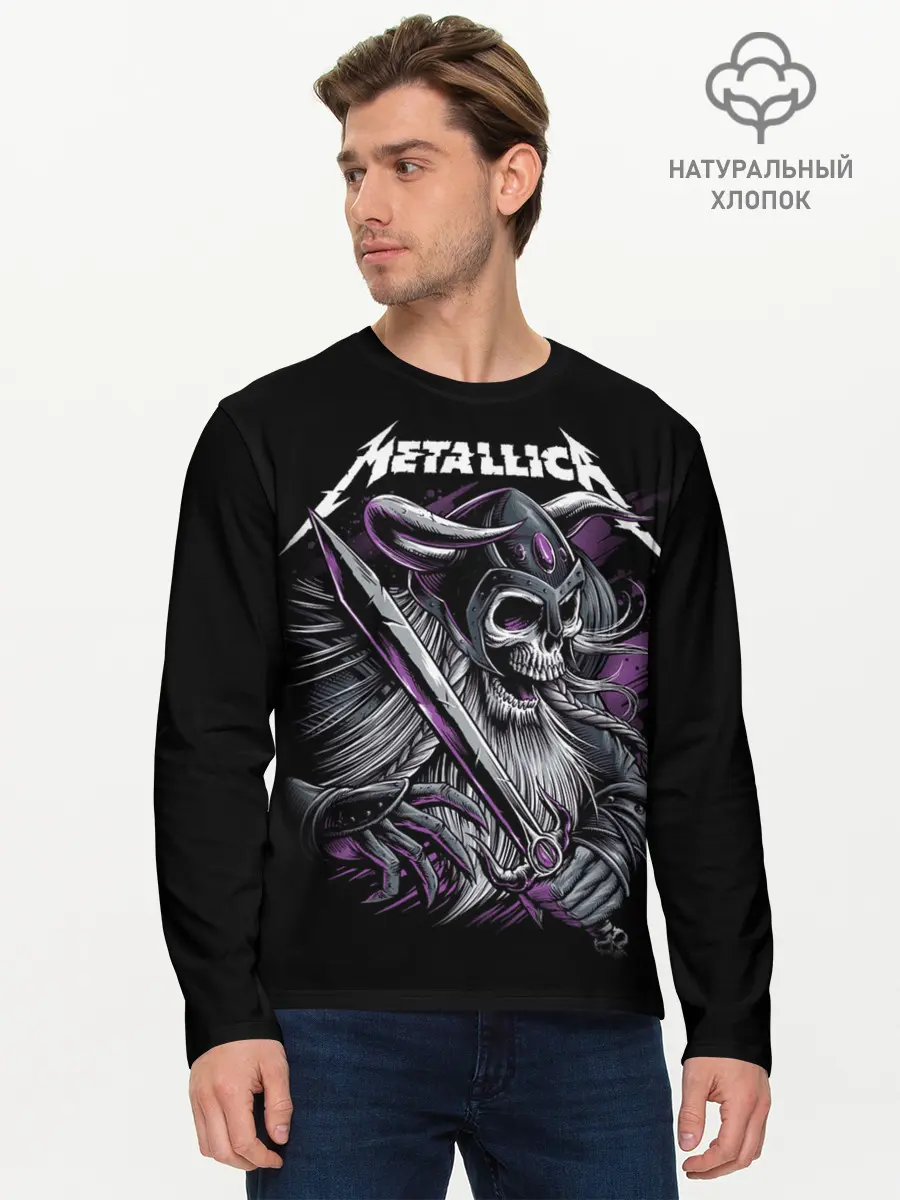 Мужской лонгслив базовый / Metallica (P007_P004ooo1817545, P004ooo1817545)
