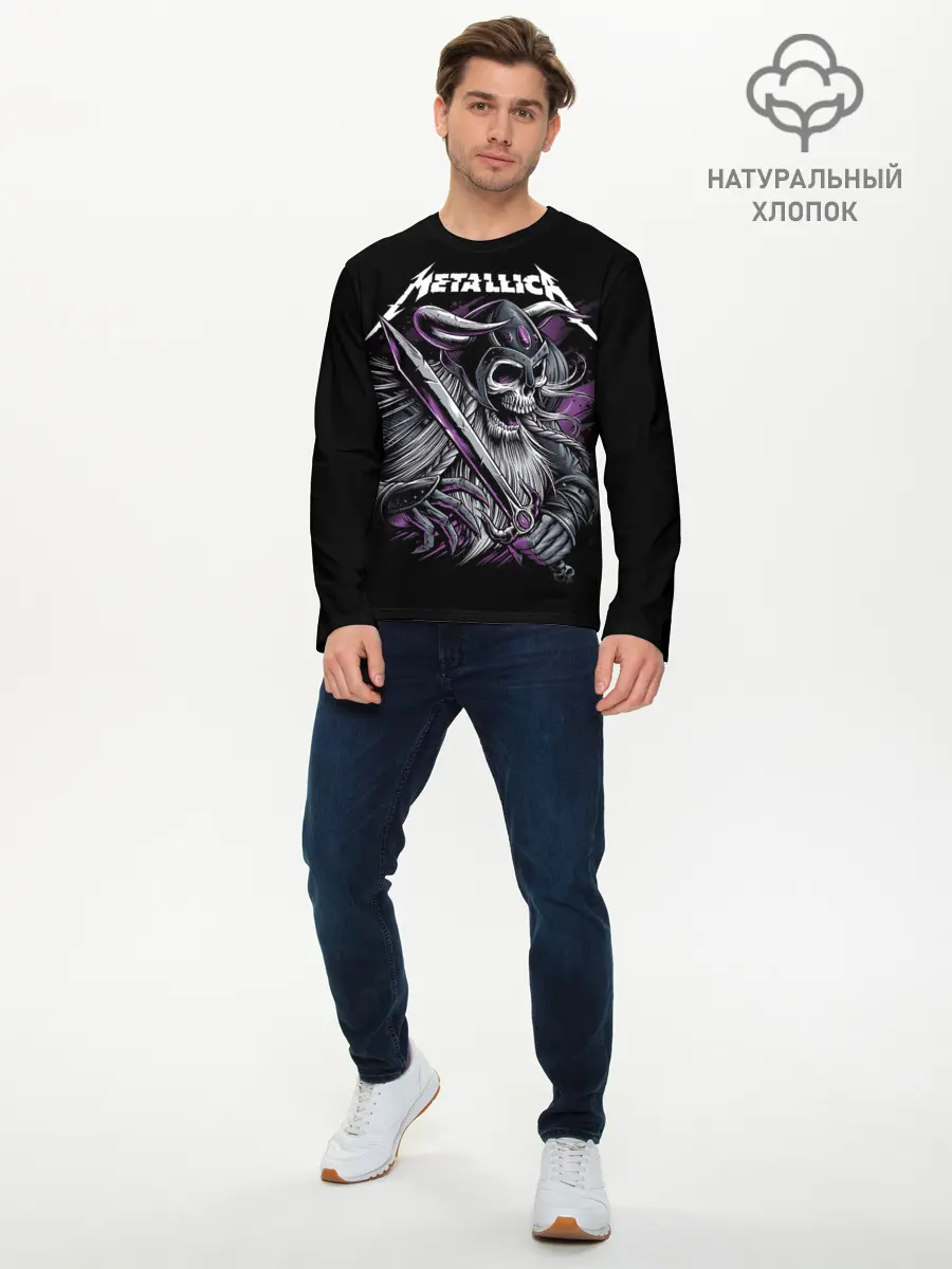 Мужской лонгслив базовый / Metallica (P007_P004ooo1817545, P004ooo1817545)