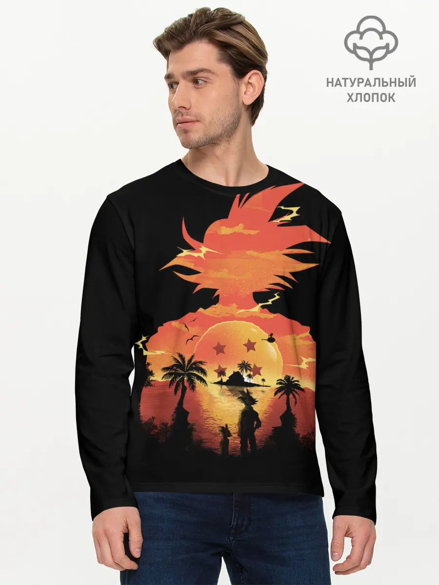 Мужской лонгслив базовый / Dragon Ball Illusion (P007_P004ooo1819955, P004ooo1819955)