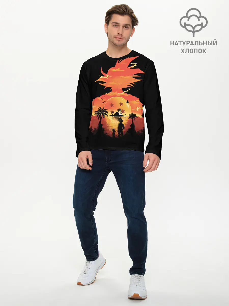 Мужской лонгслив базовый / Dragon Ball Illusion (P007_P004ooo1819955, P004ooo1819955)