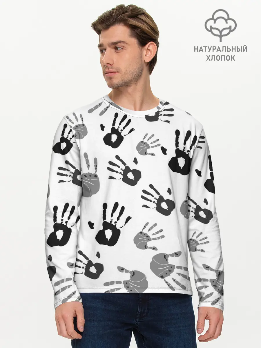 Мужской лонгслив базовый / Hands (P007_P004ooo1818765, P004ooo1818765)