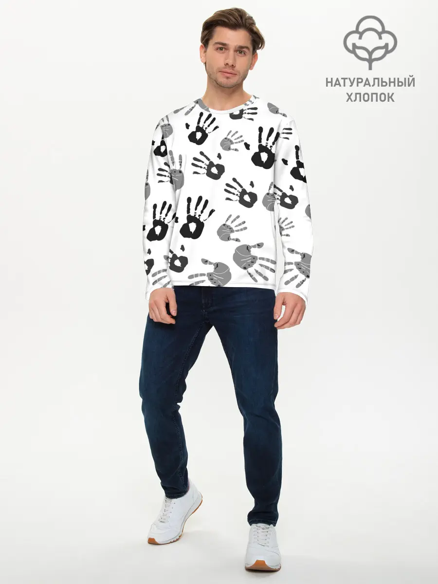 Мужской лонгслив базовый / Hands (P007_P004ooo1818765, P004ooo1818765)