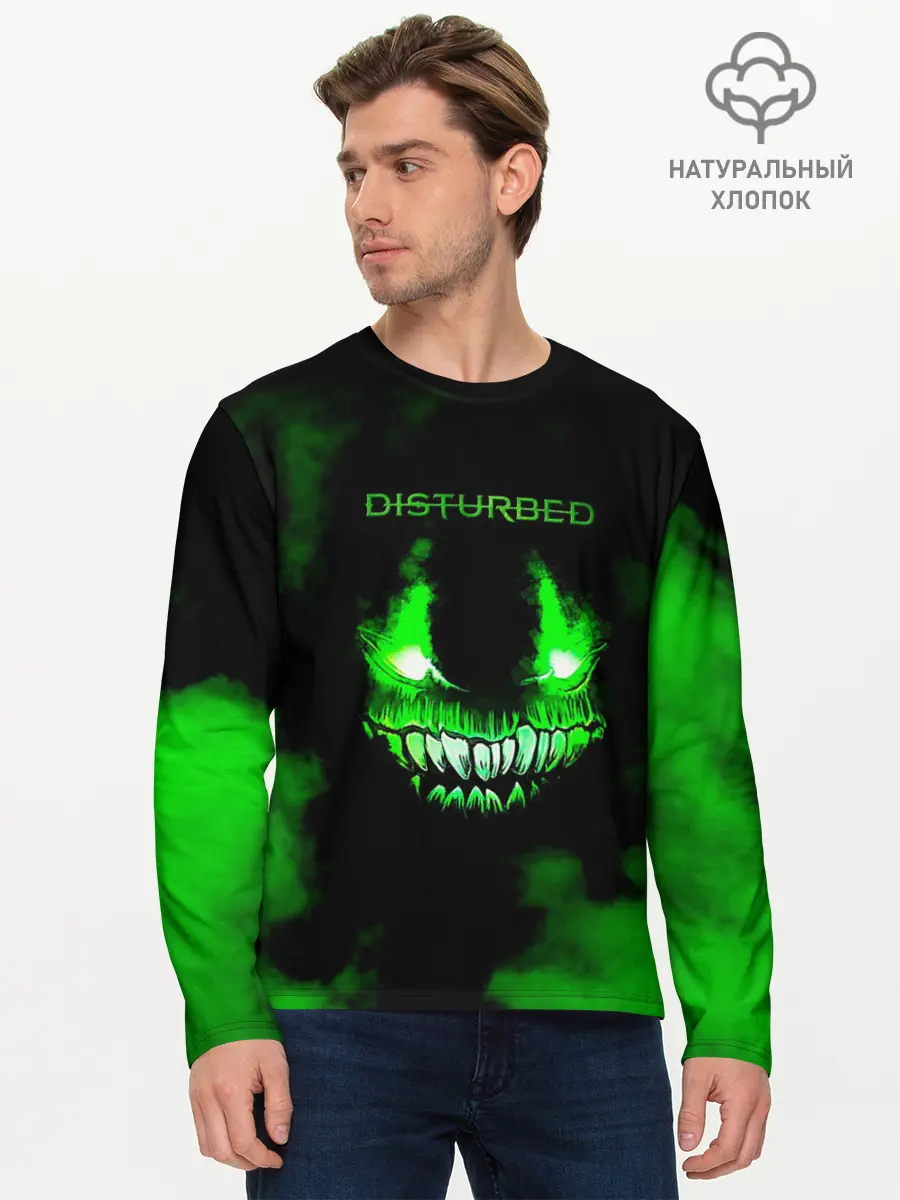 Мужской лонгслив базовый / Disturbed (P007_P004ooo1820659, P004ooo1820659)