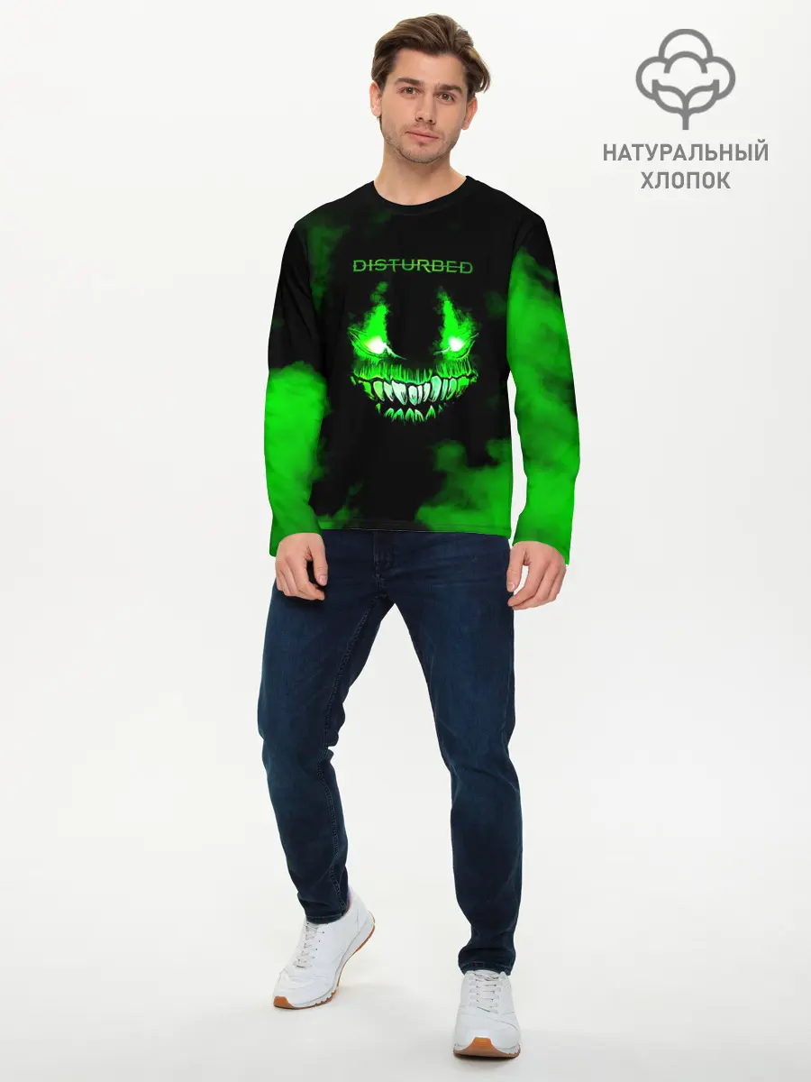 Мужской лонгслив базовый / Disturbed (P007_P004ooo1820659, P004ooo1820659)