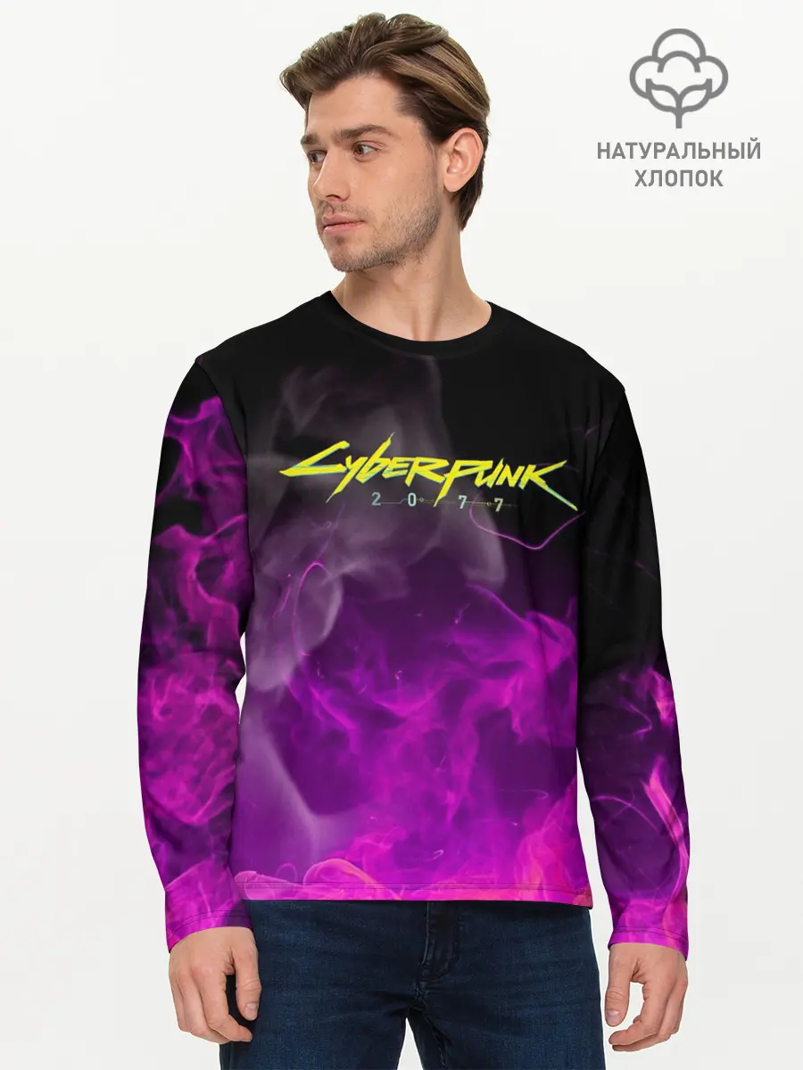 Мужской лонгслив базовый / CYBERPUNK 2077 (P007_P004ooo1822545, P004ooo1822545)