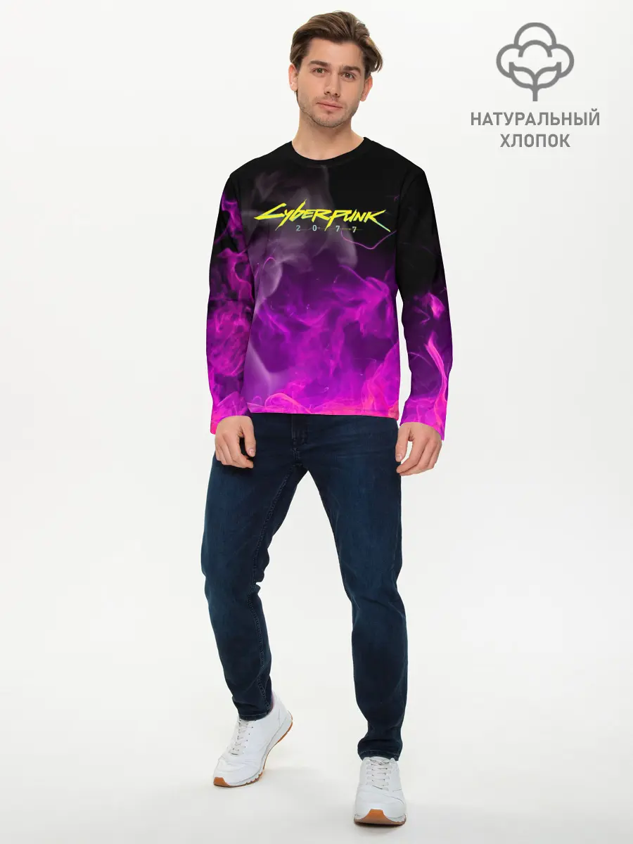 Мужской лонгслив базовый / CYBERPUNK 2077 (P007_P004ooo1822545, P004ooo1822545)