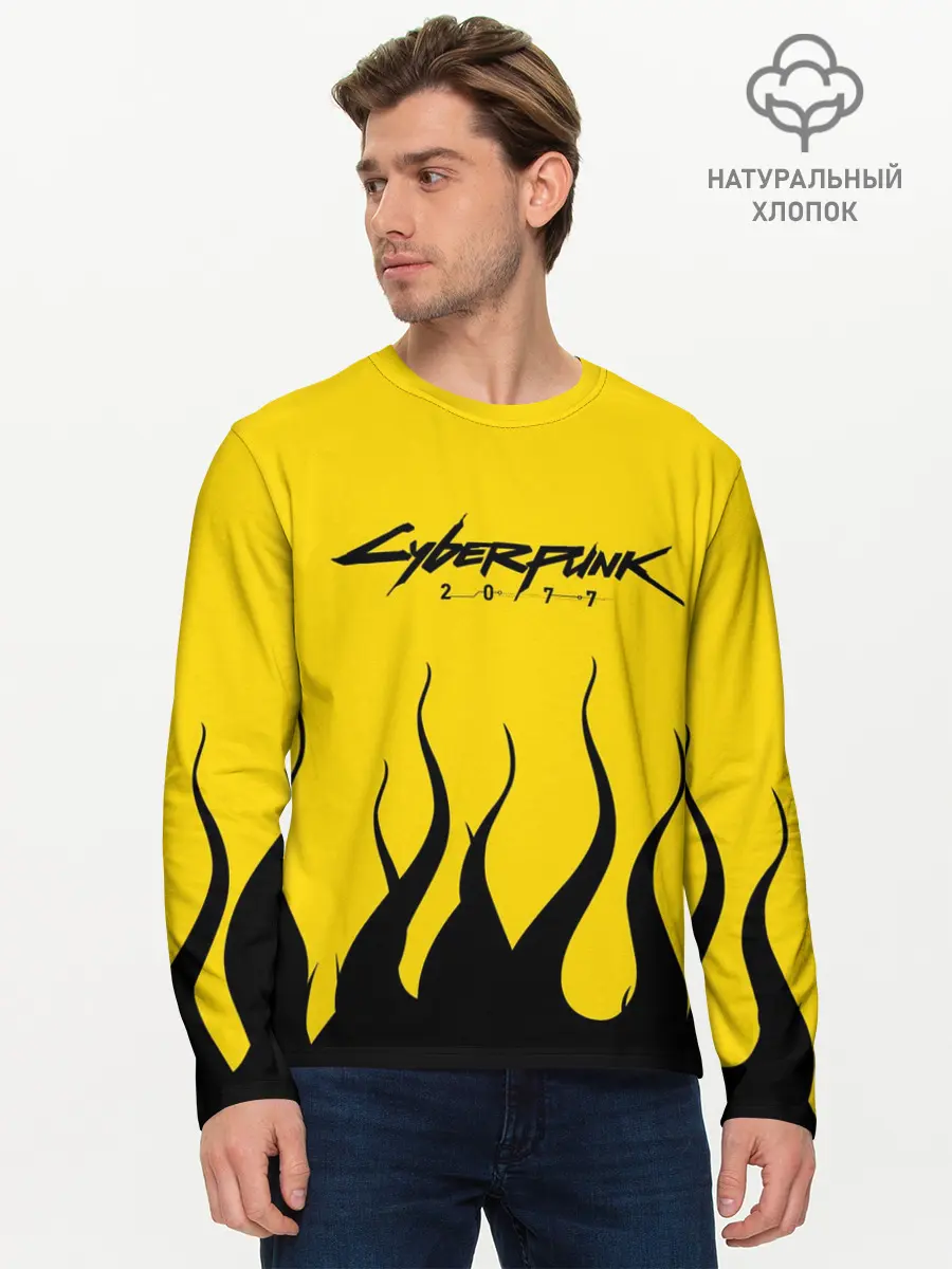 Мужской лонгслив базовый / CYBERPUNK 2077 (P007_P004ooo1822583, P004ooo1822583)