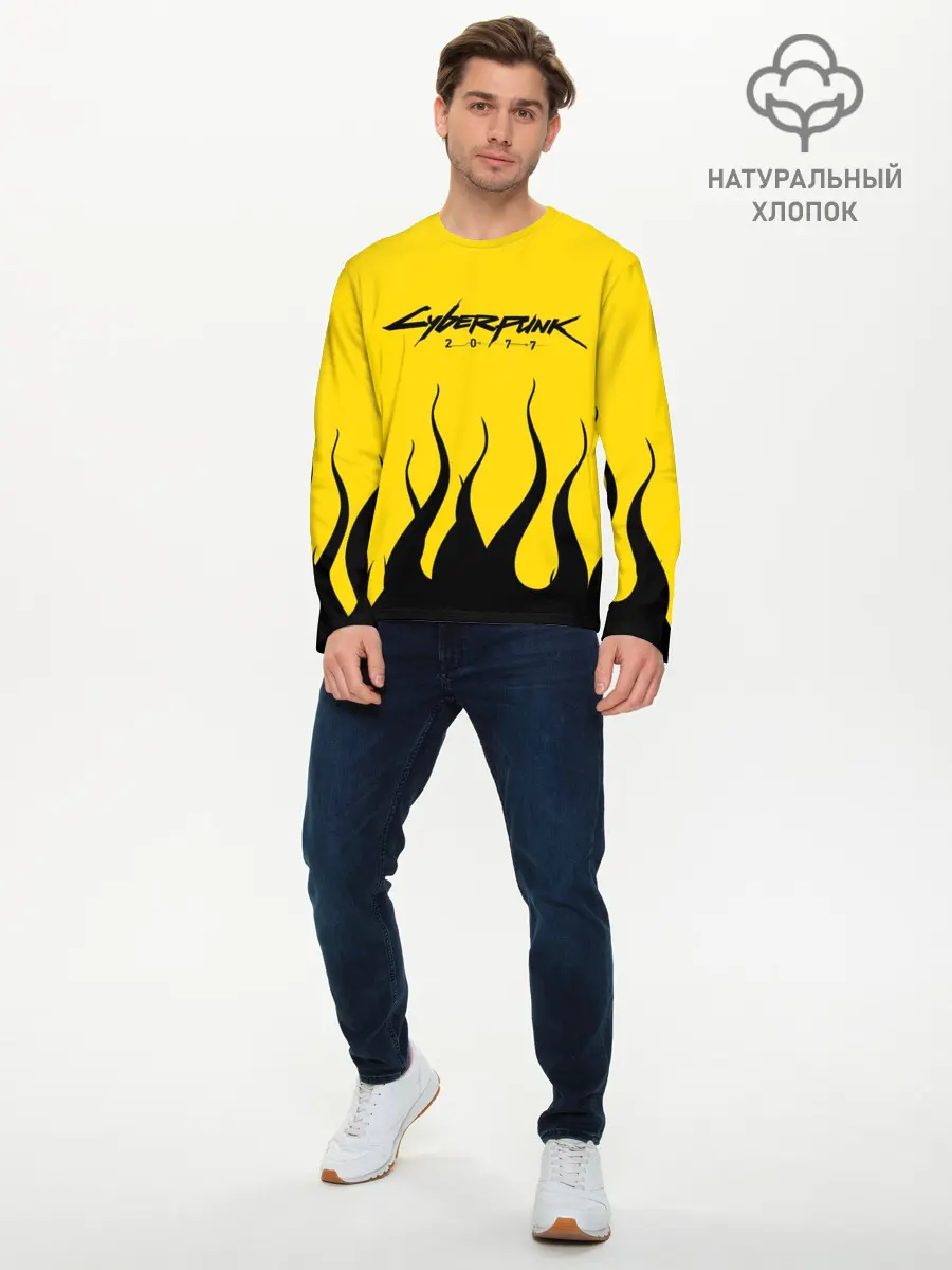 Мужской лонгслив базовый / CYBERPUNK 2077 (P007_P004ooo1822583, P004ooo1822583)