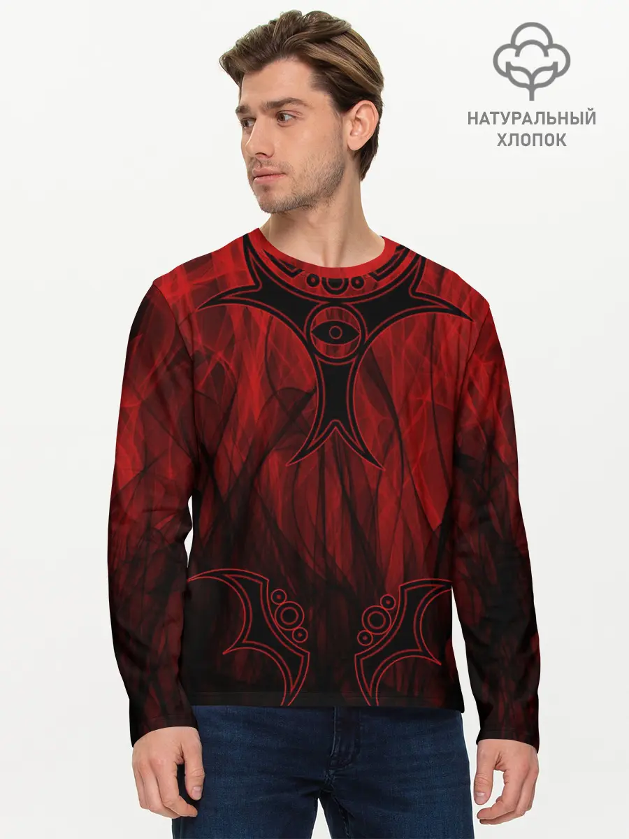 Мужской лонгслив базовый / Red-n-black okto (P007_P004ooo1822693, P004ooo1822693)