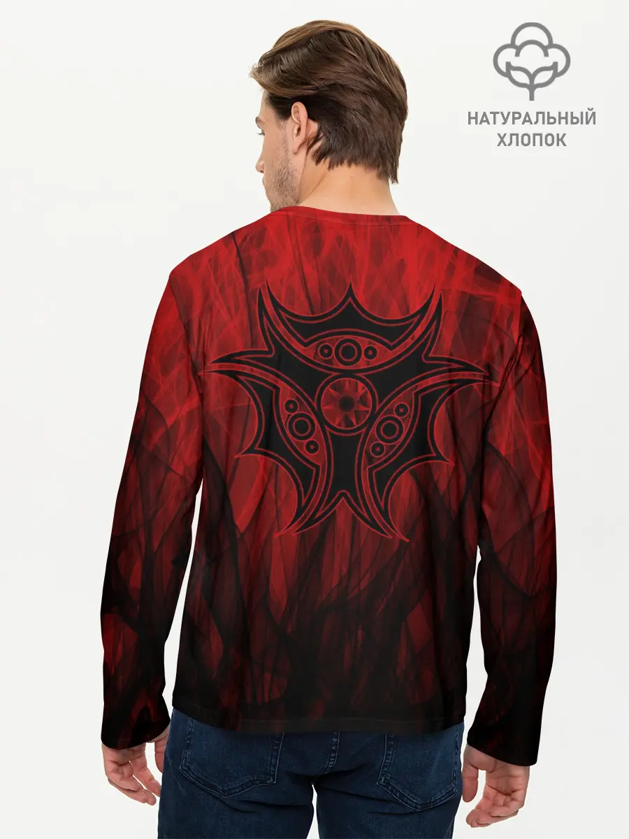 Мужской лонгслив базовый / Red-n-black okto (P007_P004ooo1822693, P004ooo1822693)
