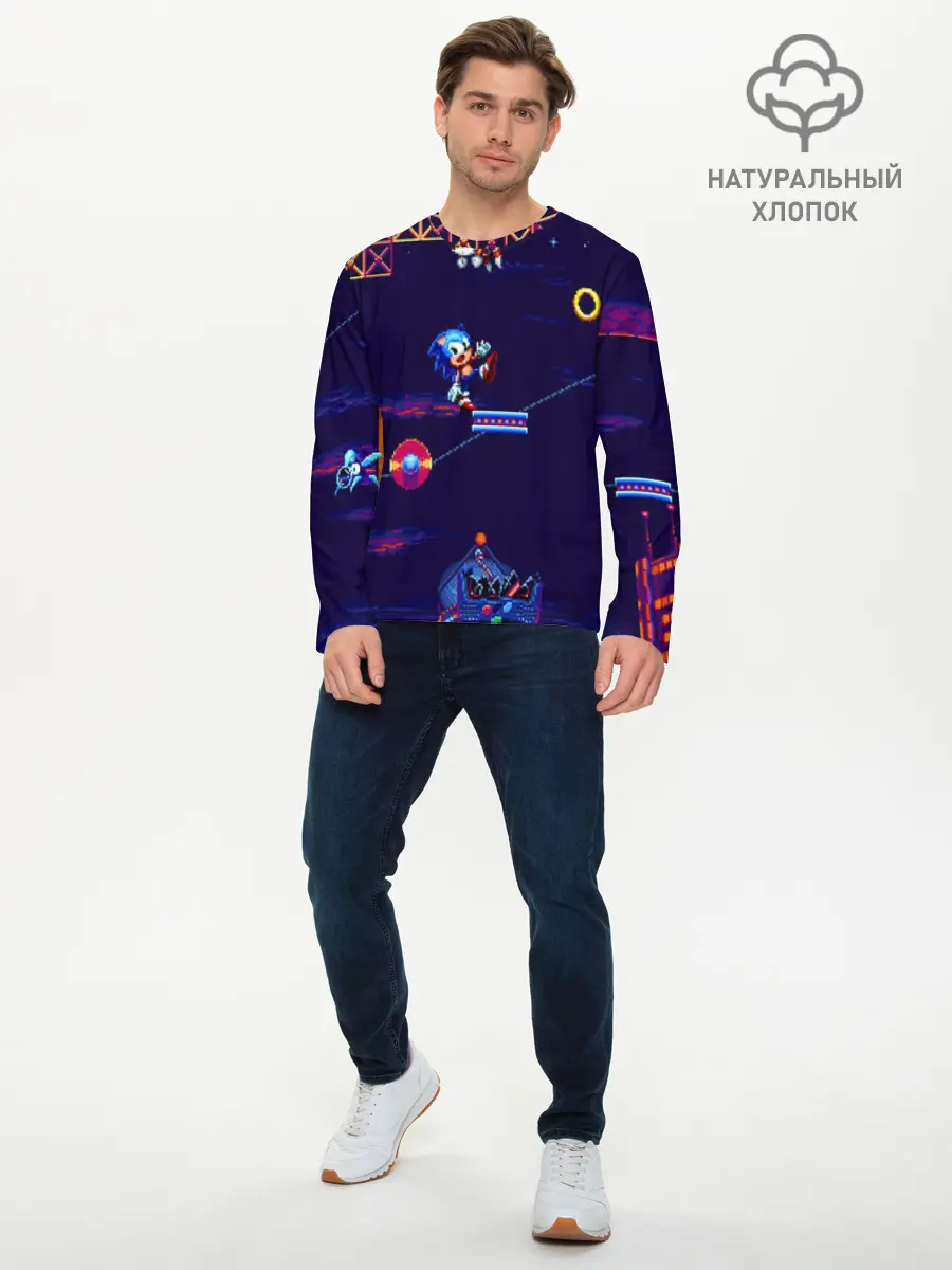 Мужской лонгслив базовый / SONIC (P007_P004ooo1824435, P004ooo1824435)