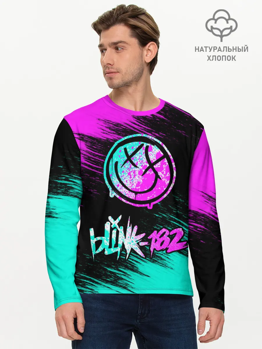 Мужской лонгслив базовый / Blink-182 (P007_P004ooo1824579, P004ooo1824579)
