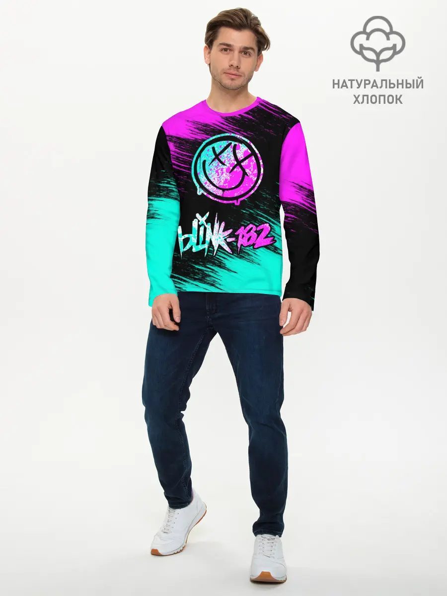 Мужской лонгслив базовый / Blink-182 (P007_P004ooo1824579, P004ooo1824579)