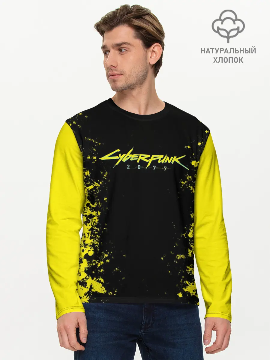 Мужской лонгслив базовый / CYBERPUNK 2077 (P007_P004ooo1824687, P004ooo1824687)