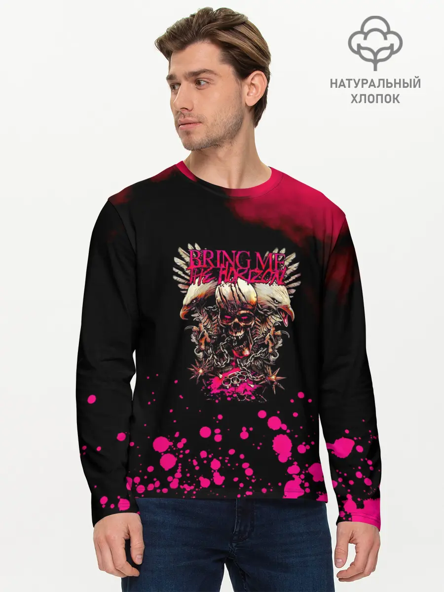 Мужской лонгслив базовый / Bring Me the Horizon (P007_P004ooo1826329, P004ooo1826329)