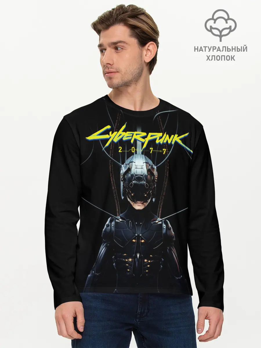 Мужской лонгслив базовый / Cyberpunk 2077 (P007_P004ooo1829273, P004ooo1829273)
