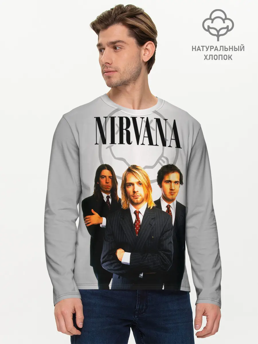 Мужской лонгслив базовый / Nirvana (P007_P004ooo1831765, P004ooo1831765)