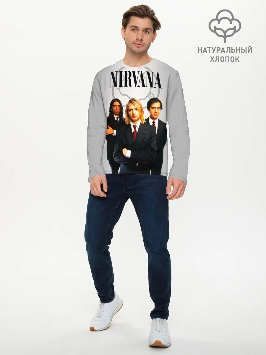 Мужской лонгслив базовый / Nirvana (P007_P004ooo1831765, P004ooo1831765)