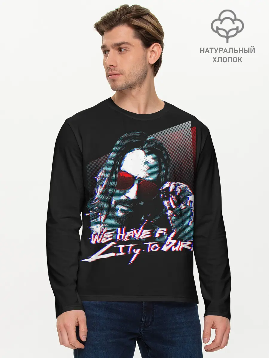 Мужской лонгслив базовый / Cyberpunk 2077 (P007_P004ooo1830075, P004ooo1830075)