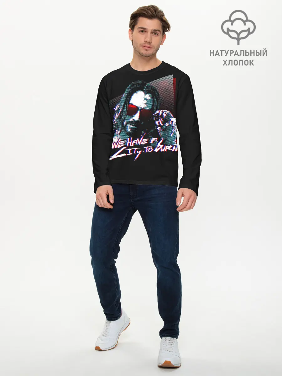 Мужской лонгслив базовый / Cyberpunk 2077 (P007_P004ooo1830075, P004ooo1830075)