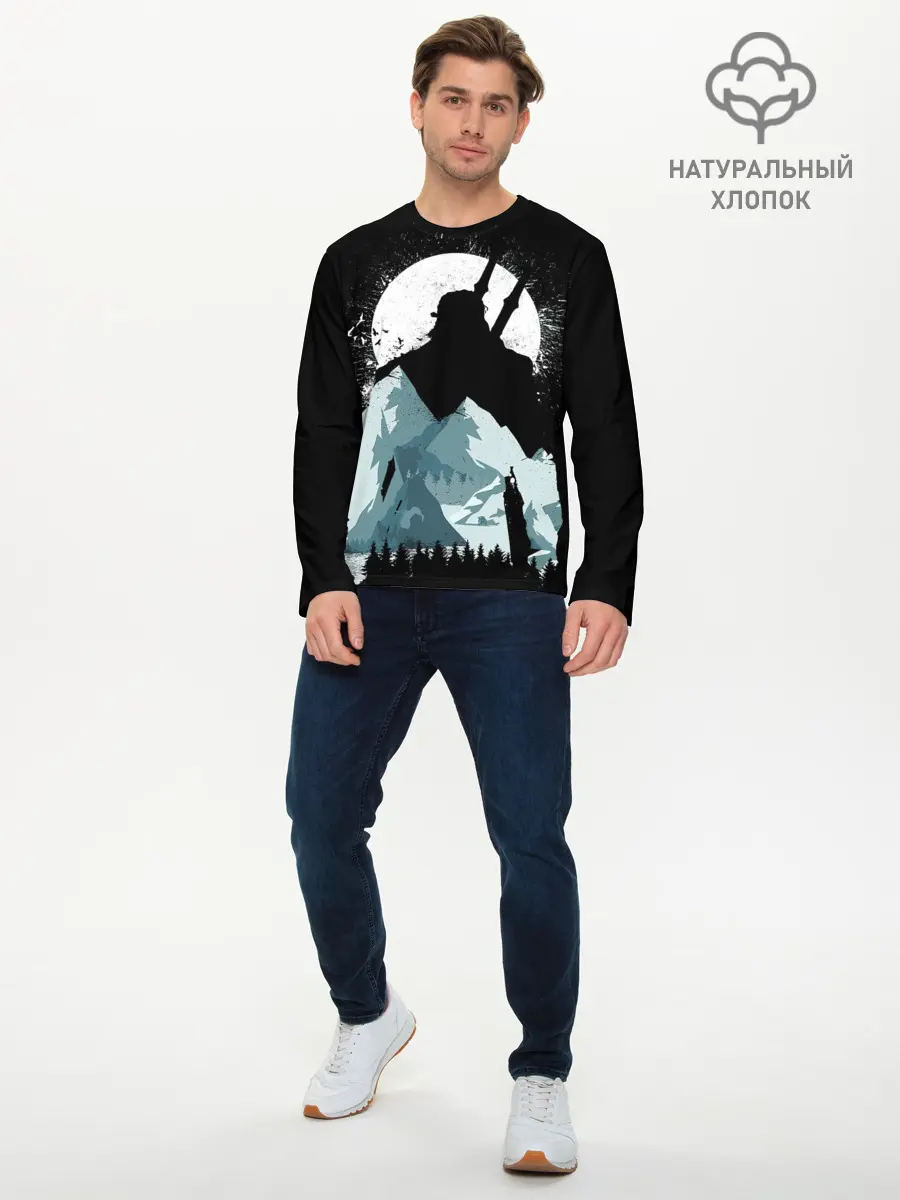Мужской лонгслив базовый / The Witcher 3: Wild Hunt (P007_P004ooo1832939, P004ooo1832939)
