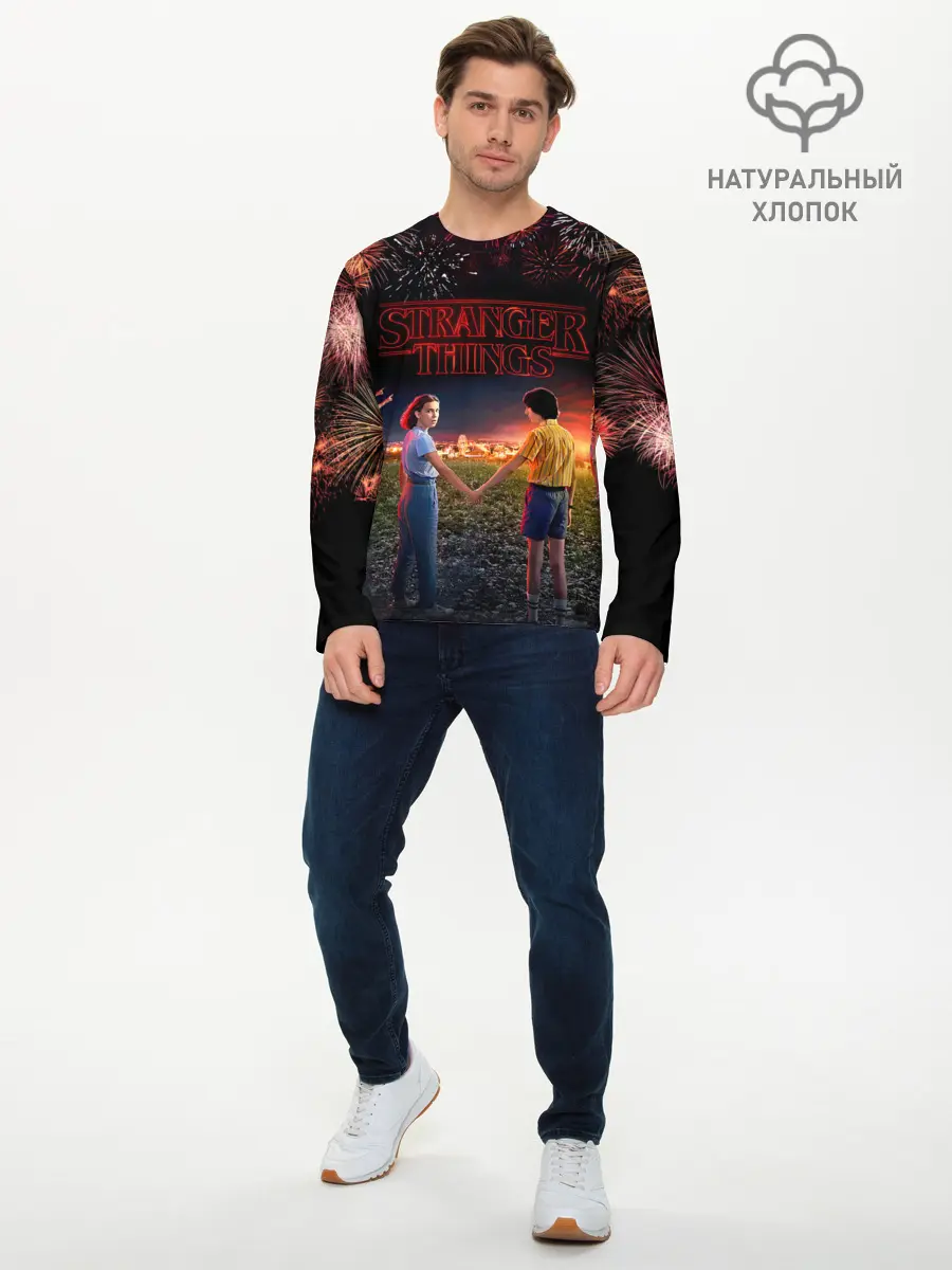 Мужской лонгслив базовый / STRANGER THINGS (P007_P004ooo1835585, P004ooo1835585)