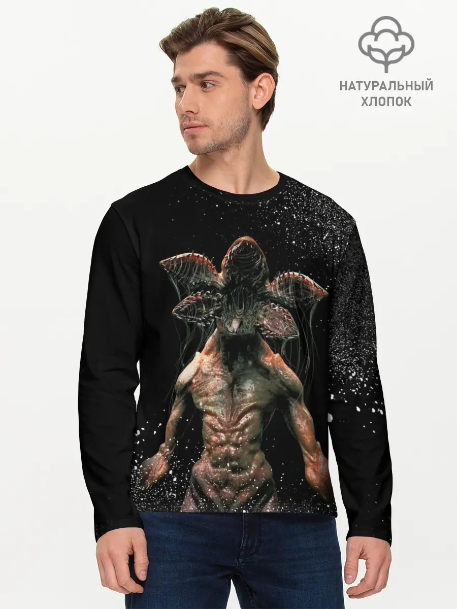 Мужской лонгслив базовый / Stranger Things - Demogorgon (P007_P004ooo1836587, P004ooo1836587)
