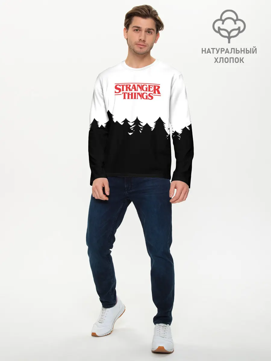 Мужской лонгслив базовый / STRANGER THINGS (P007_P004ooo1834653, P004ooo1834653)