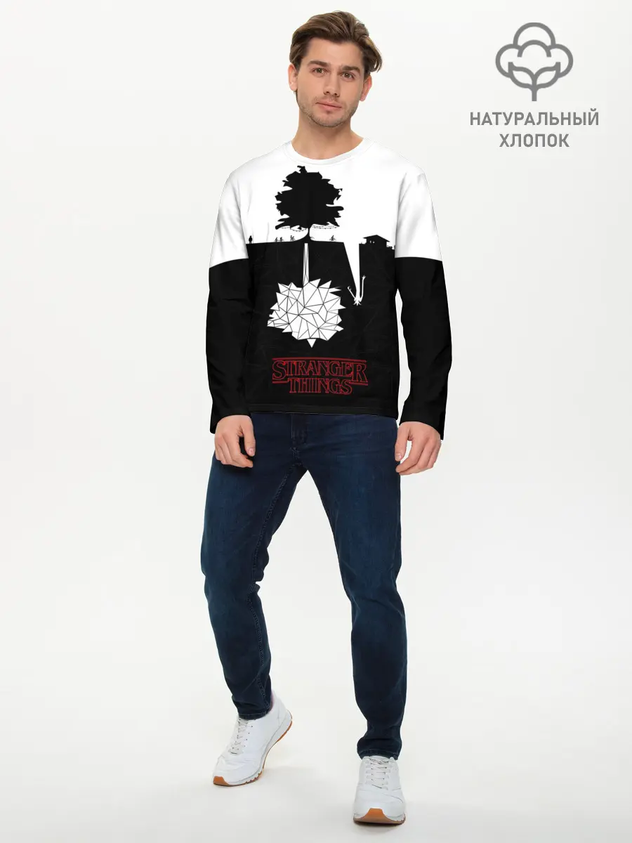 Мужской лонгслив базовый / STRANGER THINGS (P007_P004ooo1835085, P004ooo1835085)