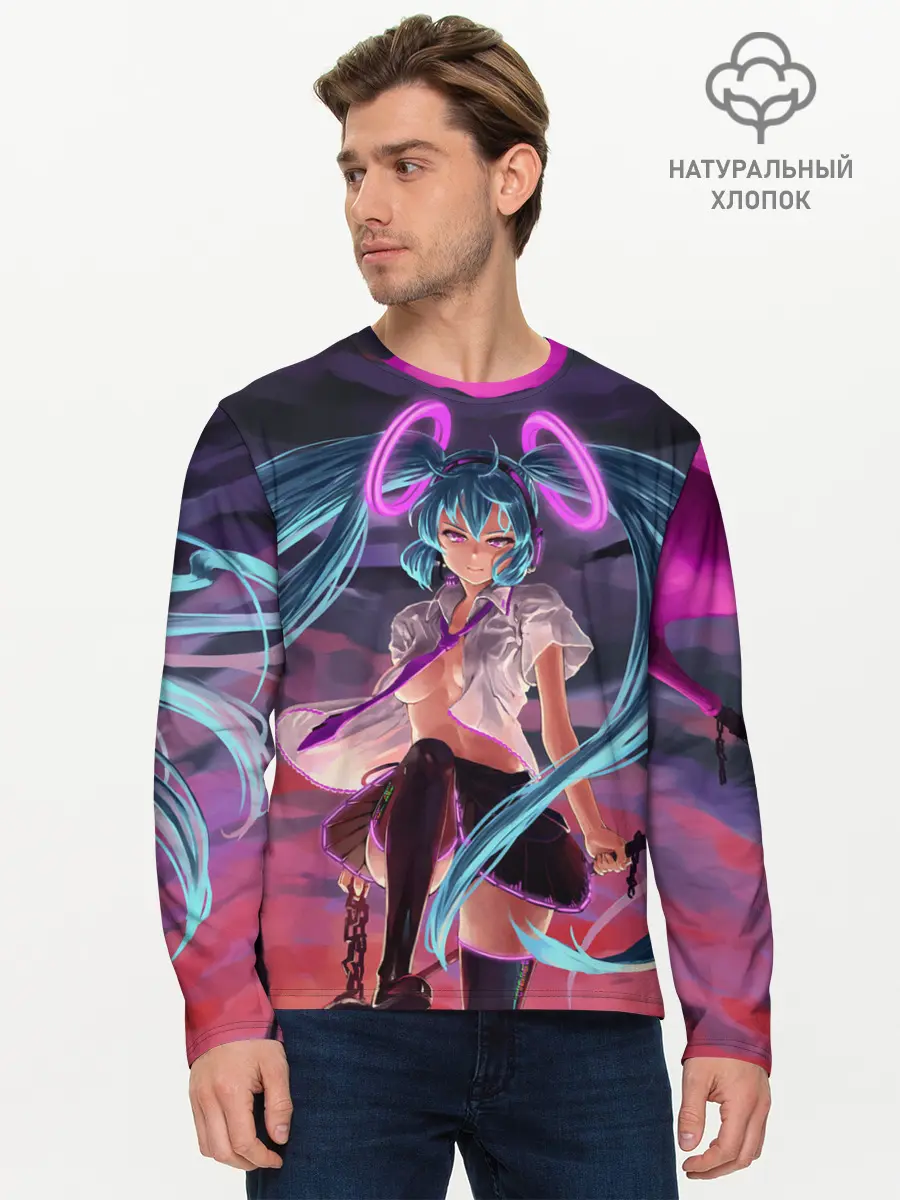 Мужской лонгслив базовый / Geisga Hatsune Miku (P007_P004ooo1837507, P004ooo1837507)